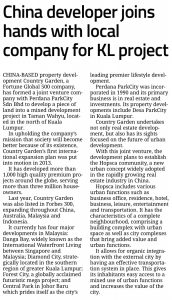 China developer joins hands with local company for KL project